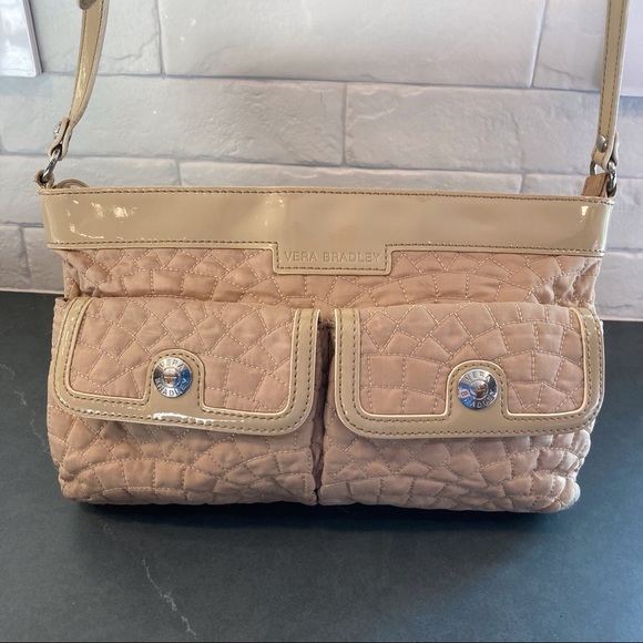 Vera Bradley Handbags - Vera Bradley cream quilted nylon crossbody bag